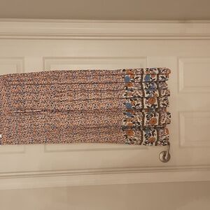 Chic Floral Maxi Skirt in Orange and Blue